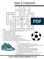 Football Crossword: WWW - Kidspuzzlesandgames.co - Uk