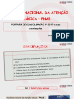 Política Nacional Da Atenção Básica - Pnab: Portaria de Consolidação #02/17 E Suas Atualizações