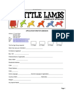 Little Lambs Preschool Application Form