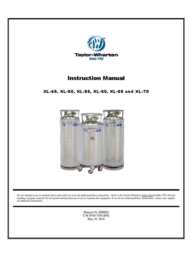 EXT 253 Liquid Nitrogen INSTRUCTIONMANUAL PDF Valve Pressure