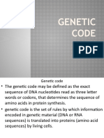 GENETIC CODE KEY POINTS