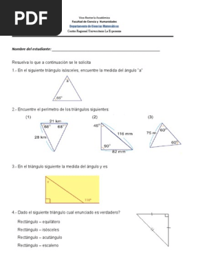 Respuestas De La Hoja De Trabajo De Revisión De Triángulos
