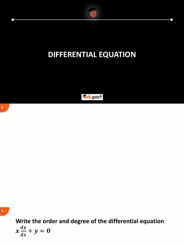 Solutions to Various Types of First and Second Order Differential ...