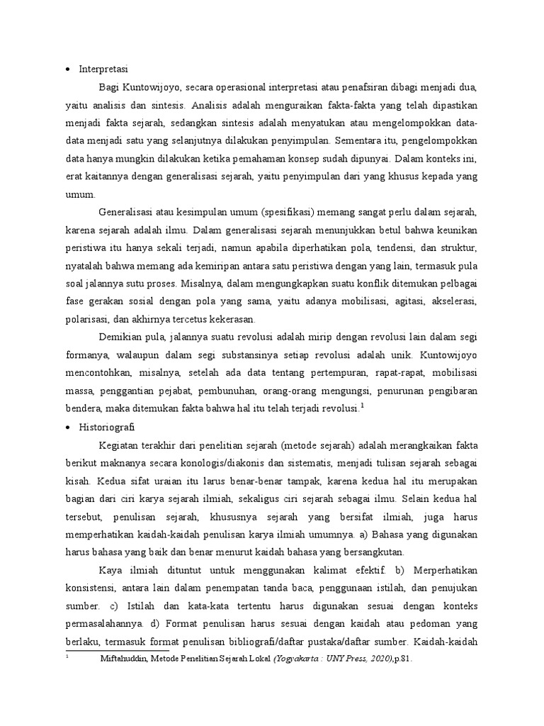 Miftahuddin, Metode Penelitian Sejarah Lokal (Yogyakarta: UNY Press ...