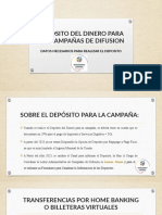 Deposito Del Dinero para Las Campañas de Difusion