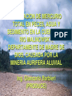 Barbieri 2004 EVALUACION DE MERCURIO TOTAL EN PECES AGUA Y SEDIMENTO RIO MALINOWSKY MADRE DE DIOS PDF