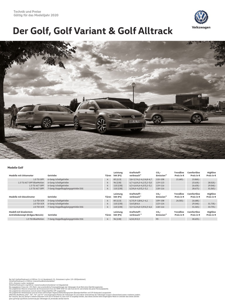 Vw Golf 8 Preisliste Pdf