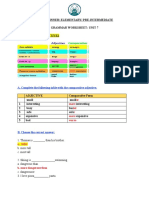 Book 2 - Unit 7 - Grammar - ComparativeAdjectives - Answer Key