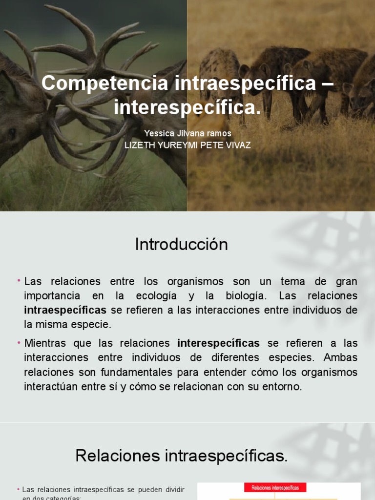 Competencia Intraespecífica - Interespecífica. | PDF | Depredación ...