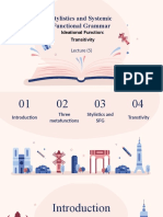 Stylistics and Systemic Functional Grammar: Ideational Function: Transitivity