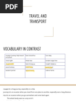 TRAVEL AND TRANSPORT With Definitions PDF