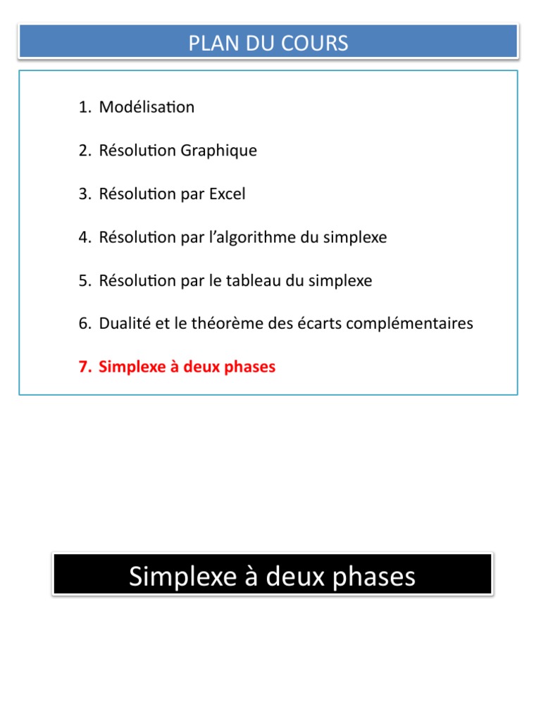 Méthode du Simplexe à Deux Phases | PDF