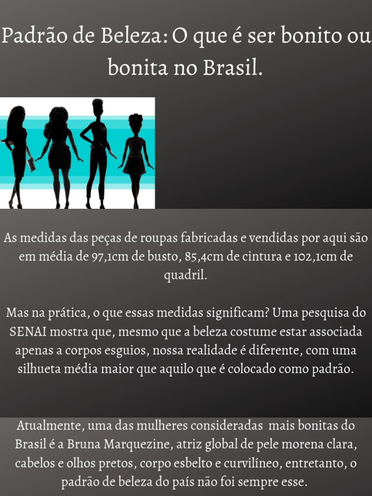 Padrões de Beleza no Brasil: O que é ser bonito | PDF