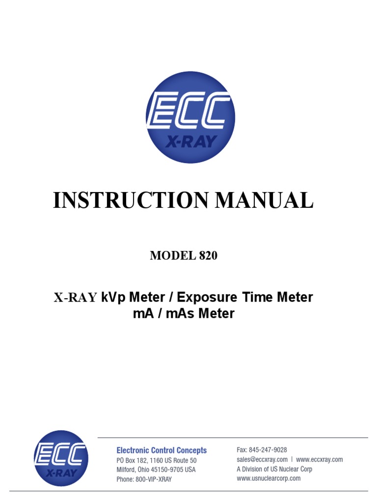 820 Manual English 2 PDF Rectifier X Ray