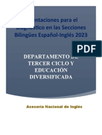 Orientaciones para El Diagnóstico en Inglés Secciones Bilingues Español - Inglés v2