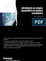 Introdução Ao Espaço Geográfico Na Análise Econômica