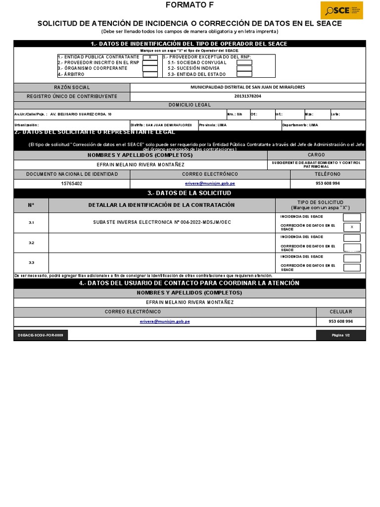 Formato F | PDF | Gobierno