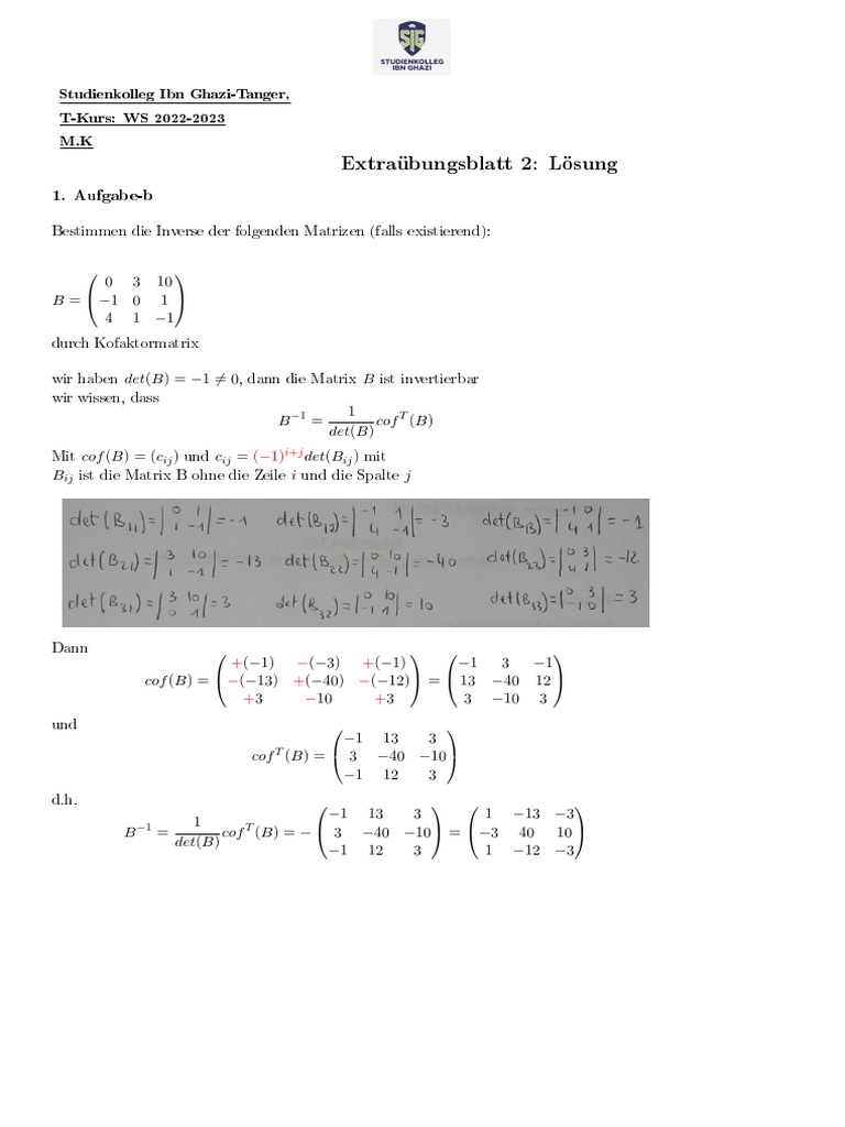 Kofaktor Matrix | PDF