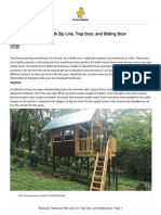 Backyard Treehouse With Zip Line Trap Door and Sli