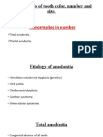 Abnormalies of Tooth Color, Number and Size