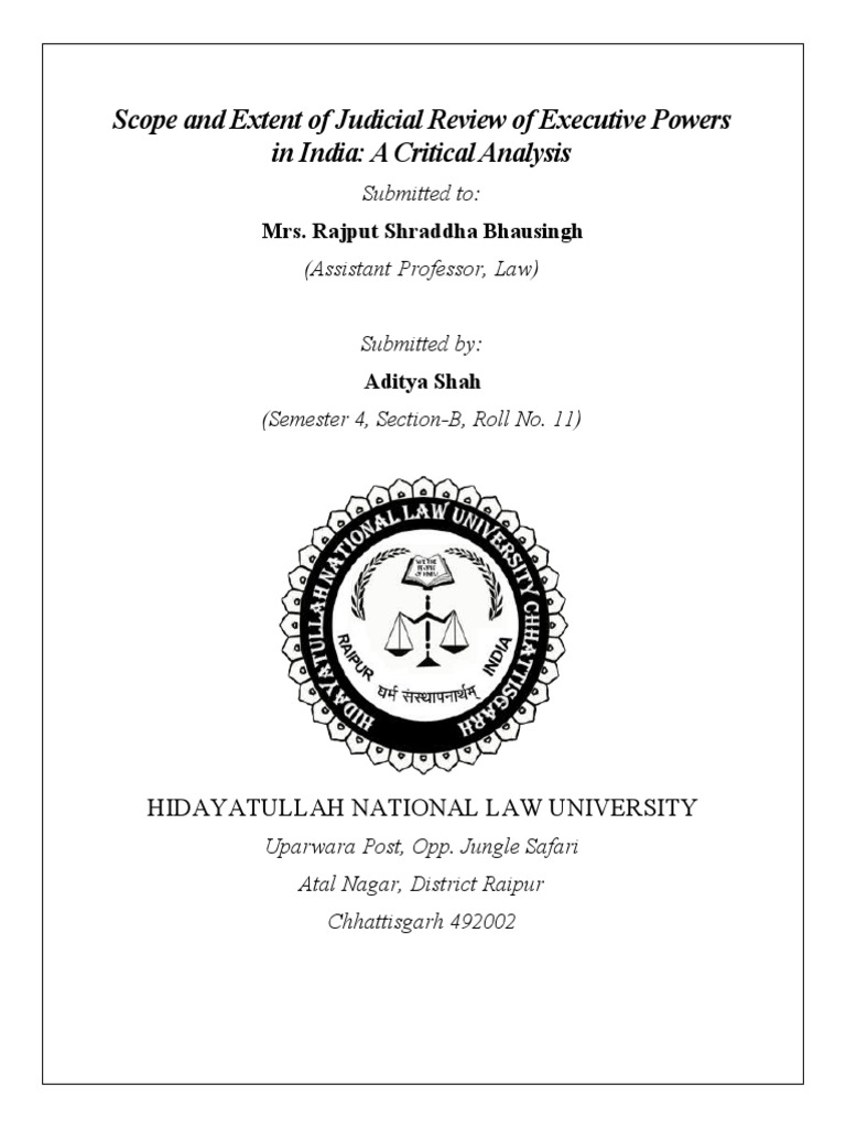 Judicial Review of Executive Powers in India | PDF | Judicial Review ...