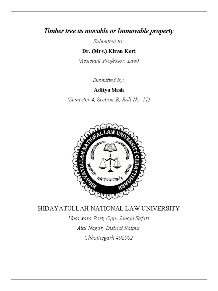 Timber Tree As Movable or Immovable Property | PDF | Property | Real ...