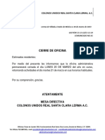 Comunicado 41 (Cierre de Oficina)