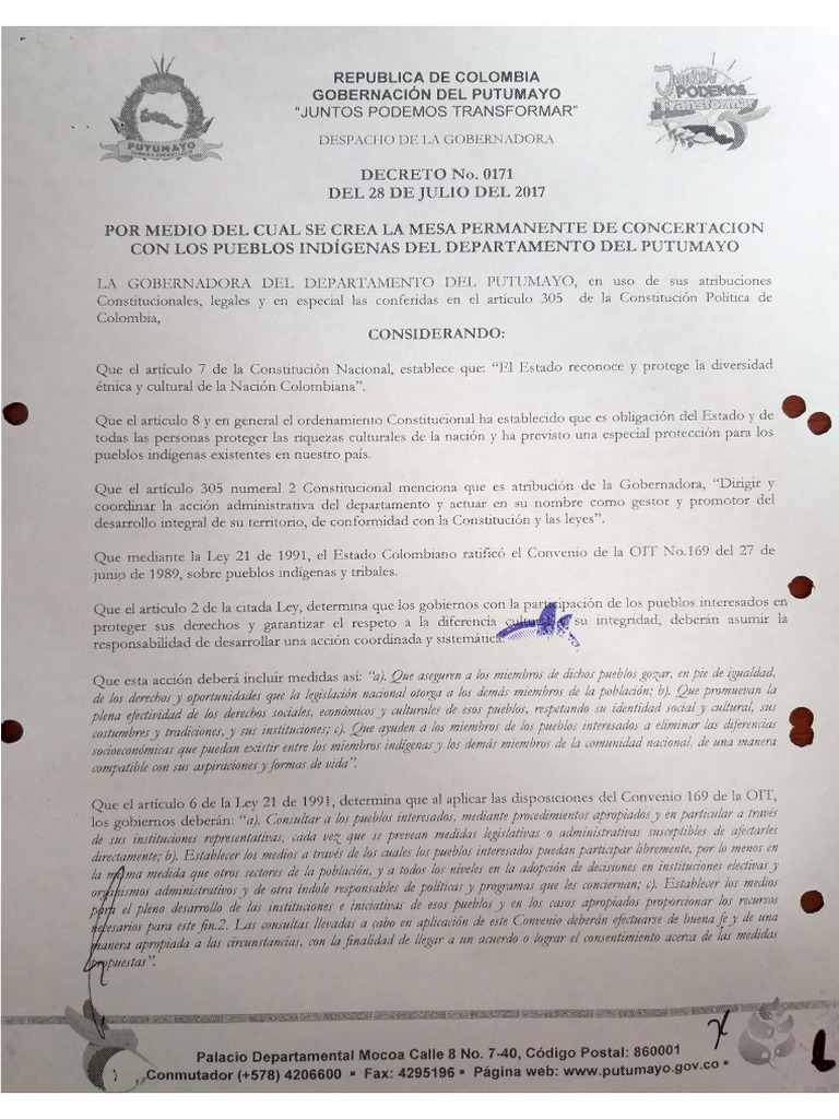 Decreto 0171 | PDF
