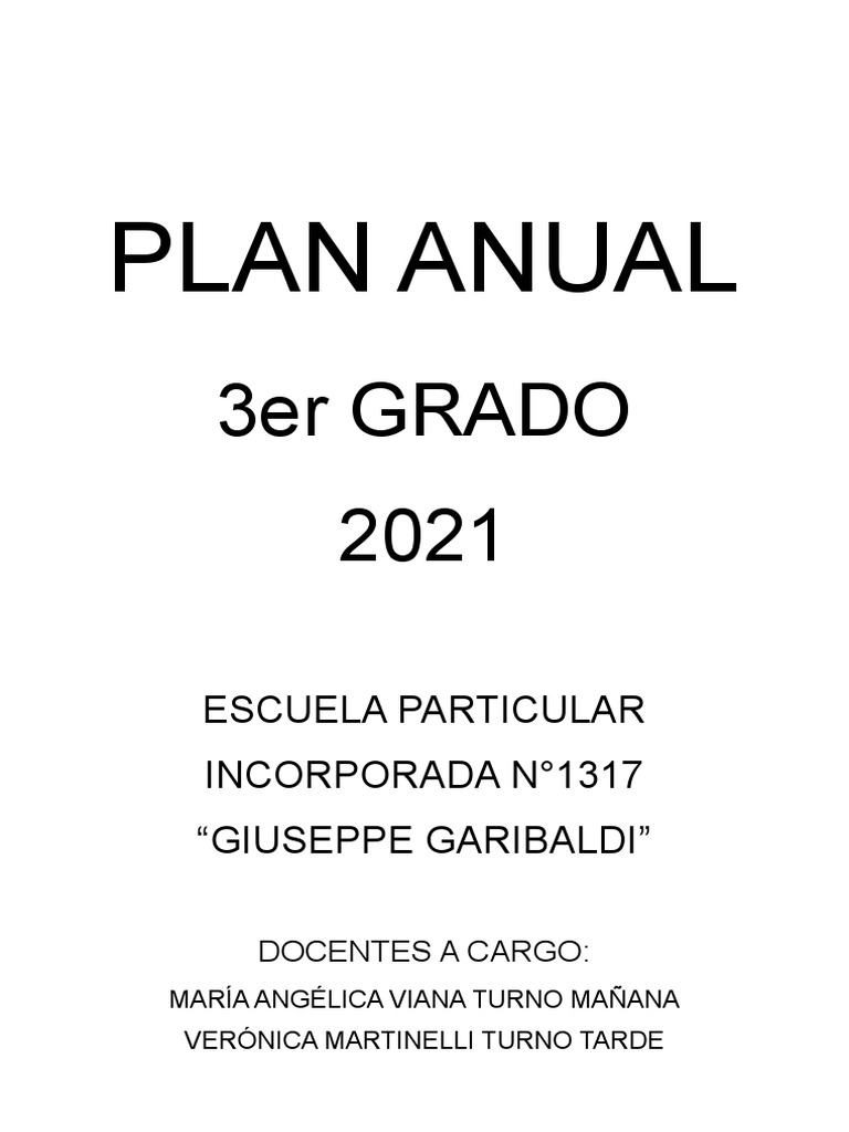 Plan Anual 2021: 3er Grado Primaria | PDF | Evaluación | Aprendizaje