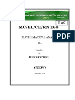 Lecture Notes - Mathematical Analysis - DR Otoo