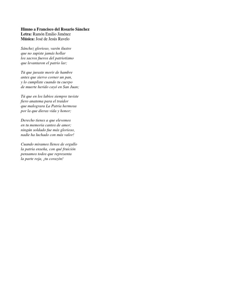 Himno a Francisco del Rosario Sánchez | PDF