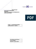 Tabla de Especificaciones 