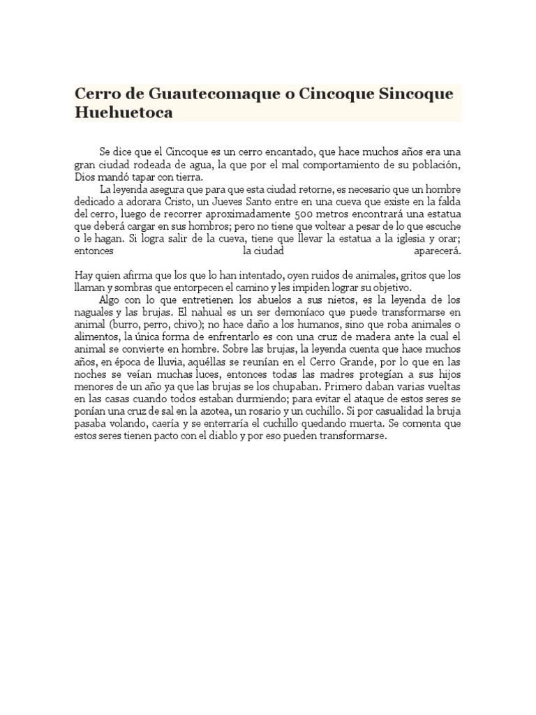 Cerro de Guautecomaque o Cincoque Sincoque Huehuetoca | PDF