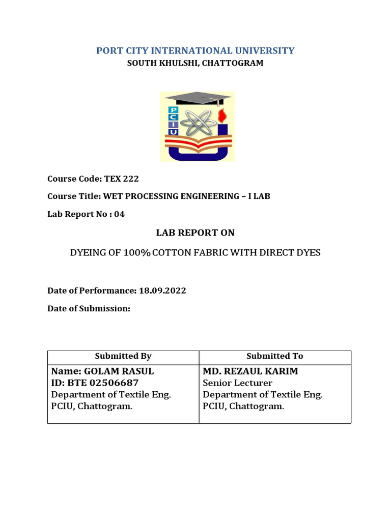 Lab Report Cover Page | PDF | Technology & Engineering | Business