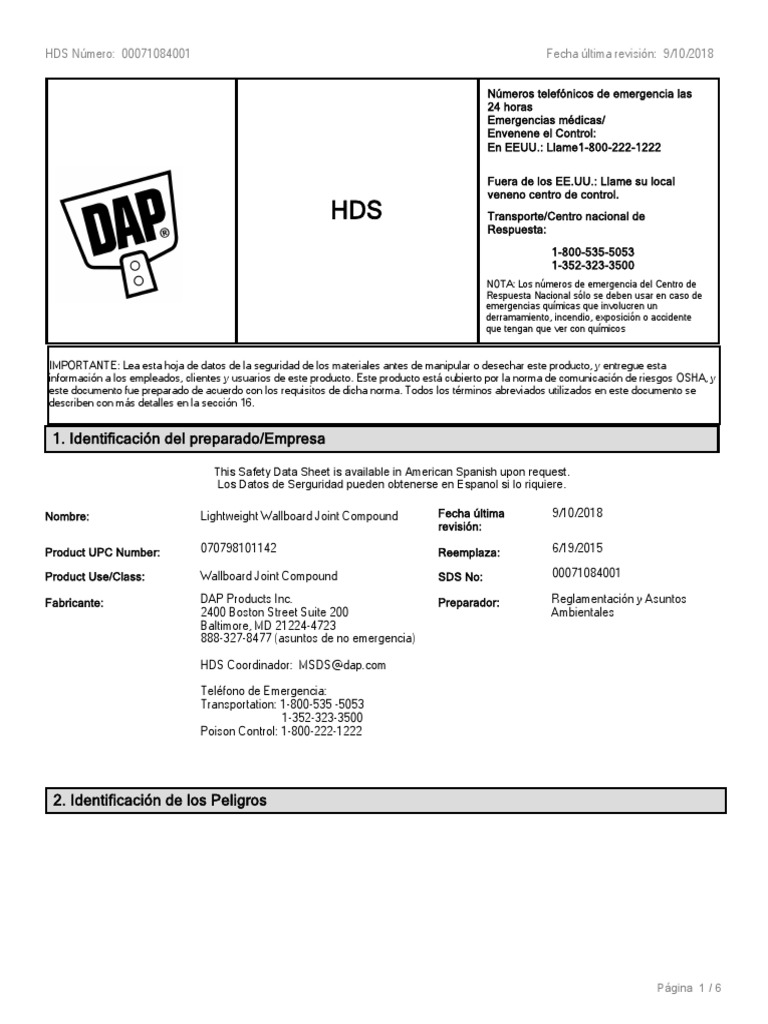 SDS DAP PDF Especialidades