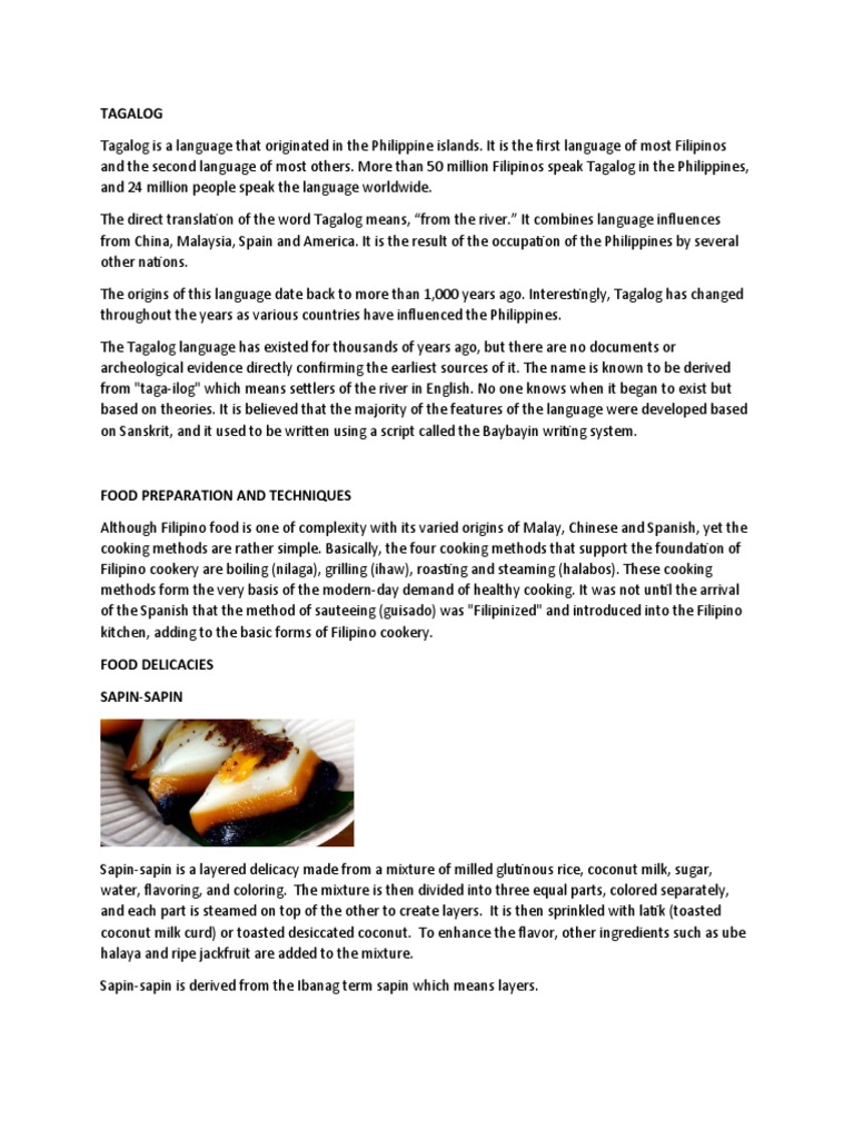 TAGALOG | Download Free PDF | Tagalog Language | Foods