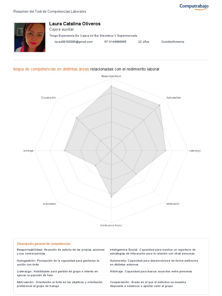 Resultados del Test de Competencias Laborales | PDF