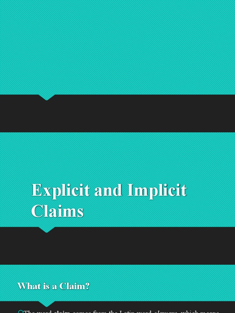 Explicit And Implicit Claims In Text