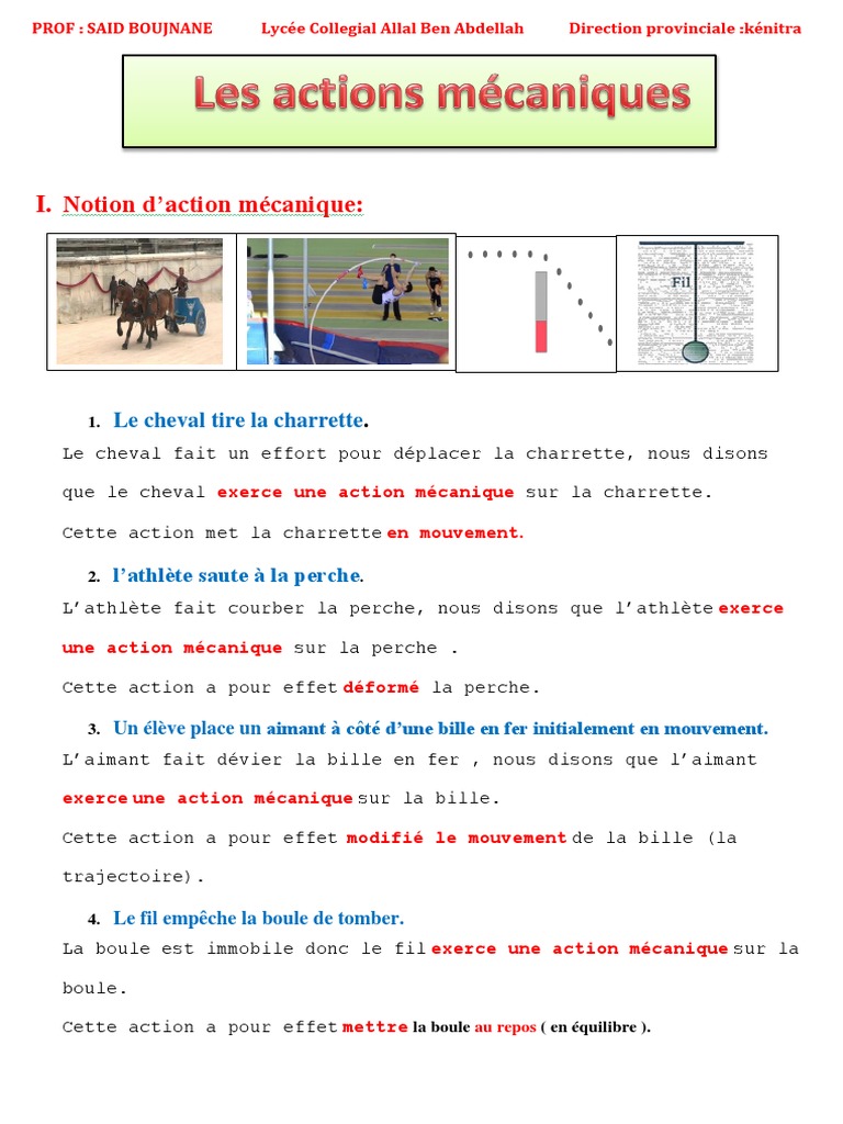 Actions Mécaniques en Mécanique | PDF | Mécanique newtonienne | Mécanique