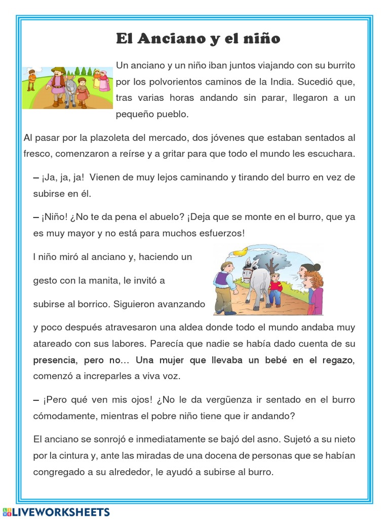El anciano, el niño y su burro: imposible agradar a todos | PDF | Burro