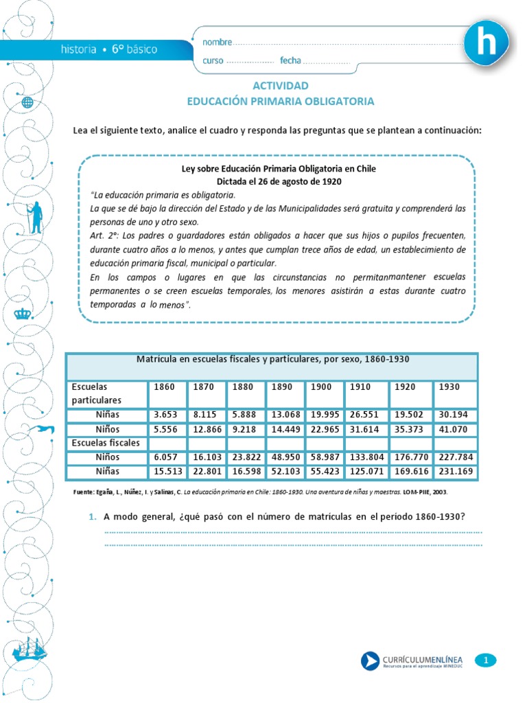 Ley de Educación Primaria en Chile | PDF | Educación primaria