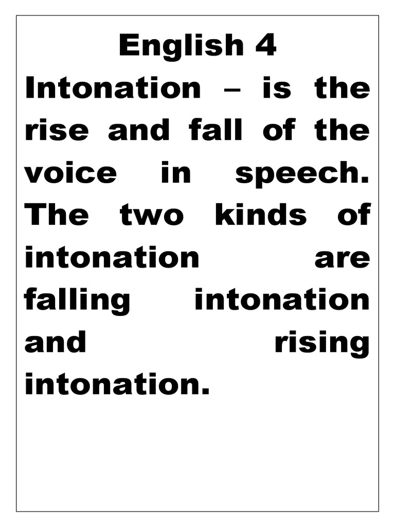 English 4 rising and falling intonation pdf