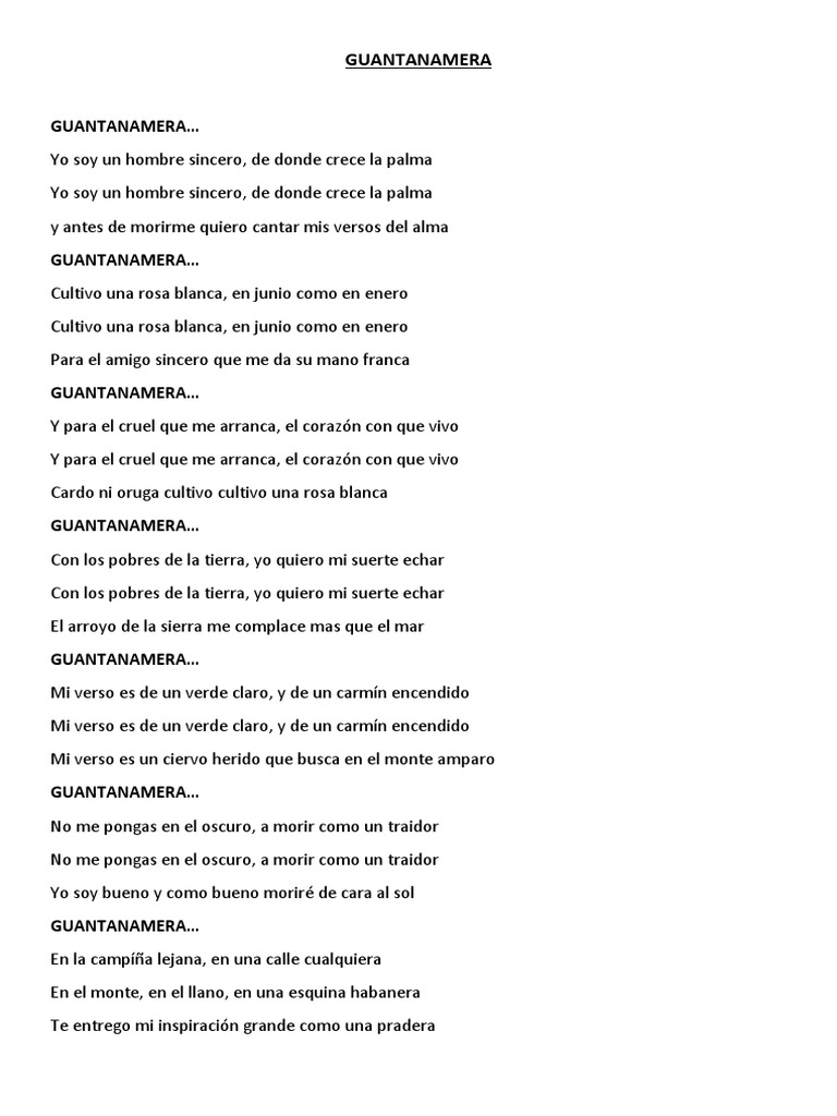 GUANTANAMERA | PDF