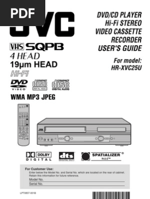 Jvc Hr Xvc25u Manual Pdf Set Top Box Videocassette Recorder