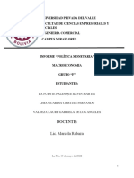 MACROECONOMIA Política Monetaria..