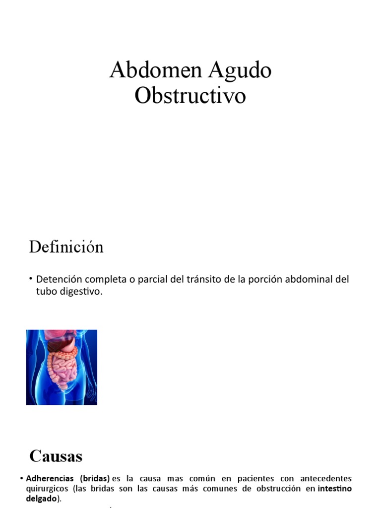 Abdomen Agudo Obstructivo PDF Abdomen Causas de la muerte