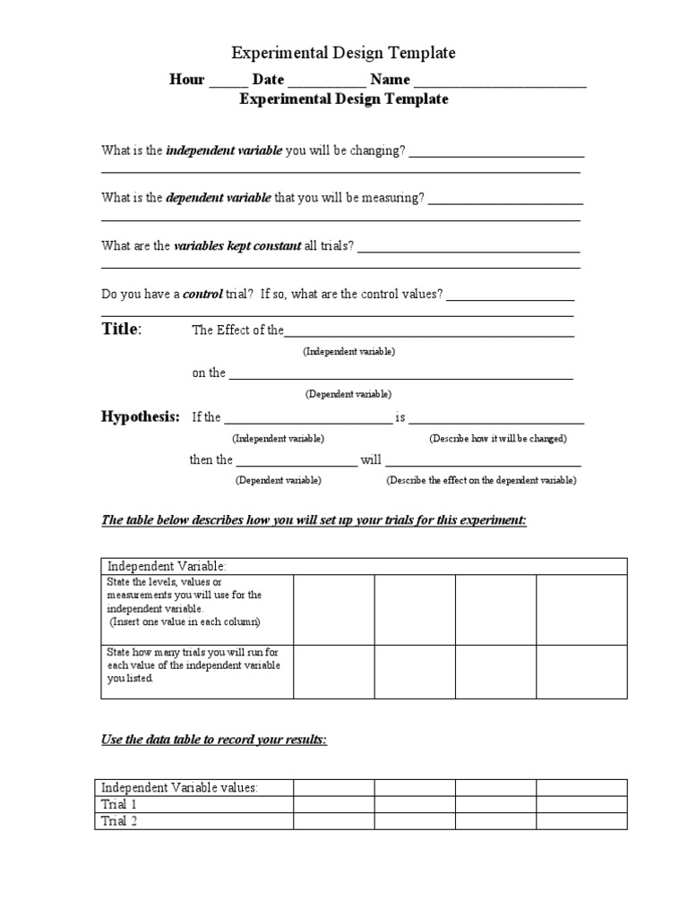 Experimental Design Template Guide | PDF | Computers