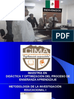 Maestría en Didáctica y Optimización del Proceso de Enseñanza Aprendizaje - Metodología de la Investigación Educativa I