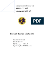 Báo cáo thực tập Cấu tạo ô tô Bùi Đức Anh 181303402