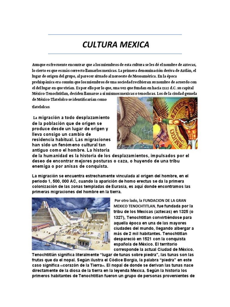 Cultura Mexica Pdf México Cultura De Las Americas